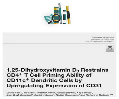 اثر ویتامین دی بر فعال شدن سلول های لنفوسیت T و تولید مولکول CD31